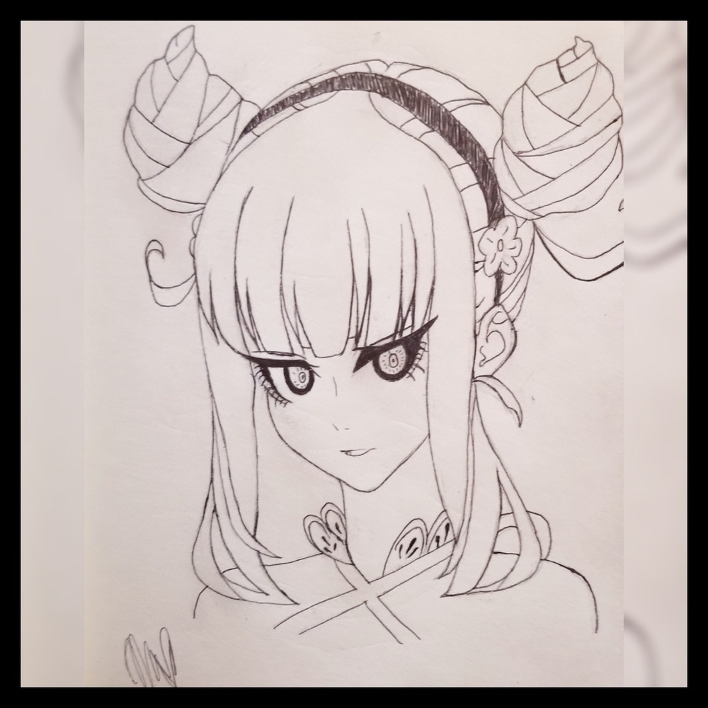 teddyloid Daoko girl ballpoint pen lineart drawing